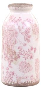 Vaza Decorativa Leaves din ceramica roz 16 cm