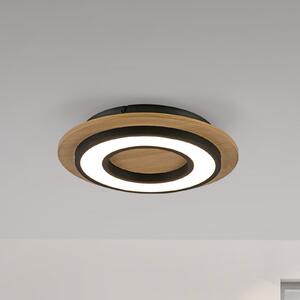 JUST LIGHT. GmbH Plafonieră LED Tola, rotundă, lemn, 3.000 K, Lemn, Camera de zi / sufragerie, Lemn, Modern