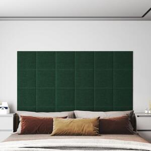 Panouri de perete 12 buc. verde închis 30x30 cm textil 1,08 m²
