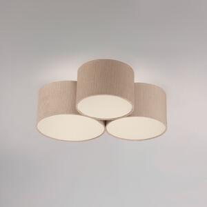 JUST LIGHT. GmbH Plafonieră Green Duro, material textil, trei becuri, reglabil, Bej, Camera de zi / sufragerie, Țesătură / Textil