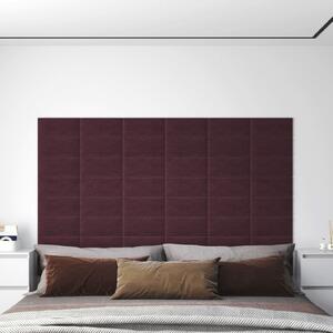 Panouri de perete 12 buc. violet 30x15 cm textil 0,54 m²