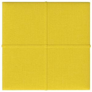 Panouri de perete 12 buc. galben deschis 30x30cm textil 0,54m²