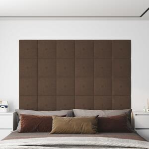 Panouri de perete 12 buc. maro 30x30 cm material textil 1,08 m²