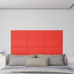 Panouri de perete 12 buc. roșu 60x30 cm piele ecologică 2,16 m²