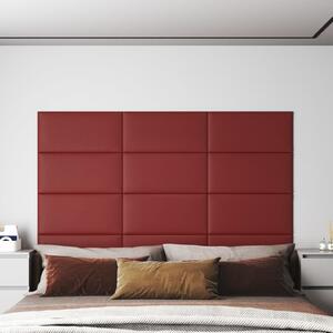 Panouri de perete 12 buc. roșu vin 60x30 cm piele eco 2,16 m²
