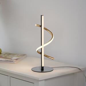 JUST LIGHT. GmbH Emanda LED lampă de masă, fier, negru-alamă, reglabil, Negru, Camera de zi / sufragerie, Metal, Modern