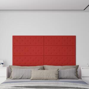 Panouri de perete 12 buc. roșu vin 90x30 cm piele eco 3,24 m²