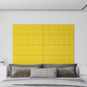 Panouri de perete 12 buc. galben deschis 90x30cm textil 3,24 m²