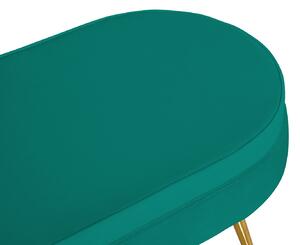 Bancheta ovala din catifea verde
