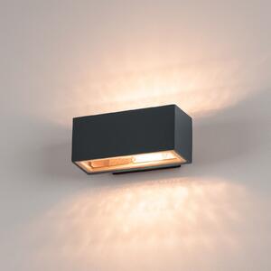 SLV Aplică de perete Box, antracit, aluminiu, lățime 22 cm, lumină orientabilă, reglabil, Negru, Aluminiu, Modern