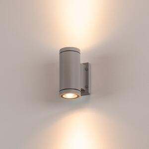 SLV lampă de perete Myra, gri-argintiu, aluminiu, lățime 8 cm, sus/jos, reglabil, Gri, Aluminiu, Modern