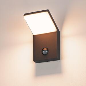 SLV Ordi LED lampă de perete, antracit, aluminiu, lățime 10 cm, senzor, Negru, Aluminiu, Modern, Perete unghiular
