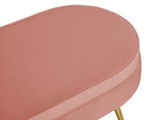 Bancheta ovala din catifea roz