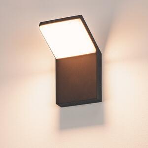 SLV LED lampă de perete Ordi, antracit, aluminiu, lățime 10 cm, Negru, Aluminiu, Modern, Perete unghiular
