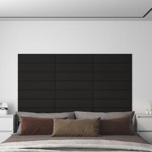 Panouri de perete, 12 buc., negru, 60x15 cm, textil, 1,08 m²