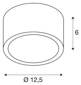 SLV Plafonieră Rox, aluminiu periat, aluminiu, Ø 12,5 cm, reglabil, Metalic, Aluminiu, Modern