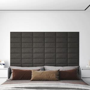 Panouri de perete 12 buc. gri închis 30x15 cm textil 0,54 m²