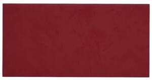 Panouri de perete, 12 buc., roșu vin, 30x15 cm, catifea 0,54 m²