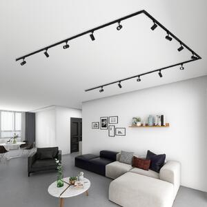 Lindby 1 bec Linaro, GU10, negru, reglabil, Negru, Camera de zi / sufragerie, Aluminiu, Modern