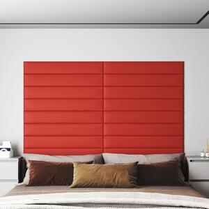 Panouri de perete 12 buc. roșu 90x15 cm piele ecologică 1,62 m²