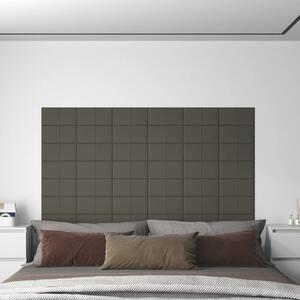 Panouri de perete 12 buc. gri închis 30x15 cm catifea 0,54 m²