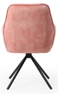 Scaun rotativ din catifea roz