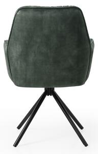 Scaun rotativ din catifea verde inchis
