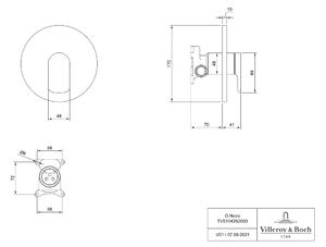 Villeroy & Boch O.Novo baterie de duș ascuns crom TVS10435200061