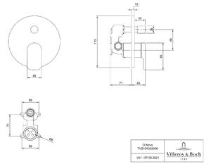 Villeroy & Boch O.Novo baterie cadă-duș ascuns crom TVS10435300061