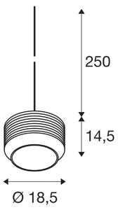 SLV Lampă suspendată Pantilo Rope 19, maro/chihlimbar/auriu, sticlă, Ø 19 cm, reglabil, Maro / Rugină, Camera de zi / sufragerie, Sticlă, Modern