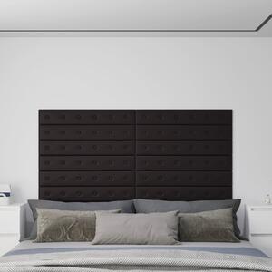 Panouri perete 12 buc. negru, 90x15 cm piele ecologică 1,62 m²