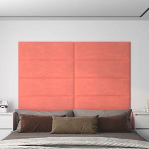 Panouri de perete 12 buc. roz 90x30 cm catifea 3,24 m²
