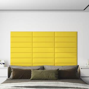 Panouri perete 12 buc. galben închis 60x15 cm textil 1,08 m²