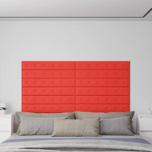 Panouri de perete 12 buc. roșu 90x15 cm piele ecologică 1,62 m²
