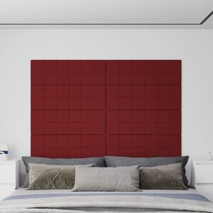 Panouri de perete 12 buc. roșu vin 90x30 cm textil 3,24 m²