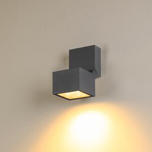 SLV LED lampă de perete S-Cube, antracit, aluminiu, lățime 9,5 cm, CCT, reglabil, Negru, Aluminiu, Modern
