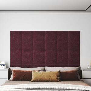 Panouri de perete, 12 buc., violet, 30x30 cm, țesătură, 1,08 m²