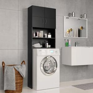 Dulap mașina de spălat, negru, 64x25,5x190 cm, PAL