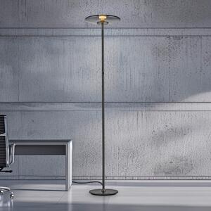PURE LED lampă de podea Vitrum, gri aluminiu/glass touch dimmer, reglabil, Gri, Camera de zi / sufragerie, Aluminiu, Modern, Proiector vertical
