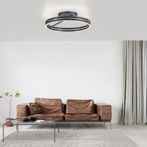 PURE plafonieră LED Loop, gri, metal, Ø 60 cm, CCT, reglabil, Gri, Camera de zi / sufragerie, Aluminiu, Modern, Plafon rotund direct