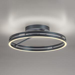 PURE Plafonieră LED Loop, gri mistic, Ø 60 cm, CCT, reglabil, Gri, Camera de zi / sufragerie, Aluminiu, Modern, Plafon rotund direct