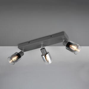 Reality Leuchten Spot de plafon Cadiz, 3 lumini, E14, antracit, reglabil, Negru, Hol, Metal