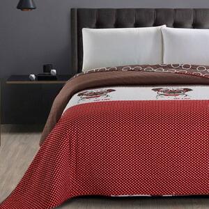 Cuvertură originală pentru pat dublu într-o combinație roșu-maro Lăţime: 170 cm | Lungime: 210 cm