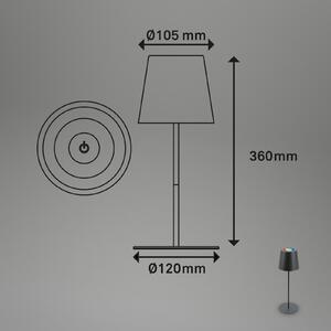Briloner Lampă de masă LED reîncărcabilă 7507015, antracit RGBW IP44 variator tactil, reglabil, Negru, Camera de zi / sufragerie, Metal, Modern