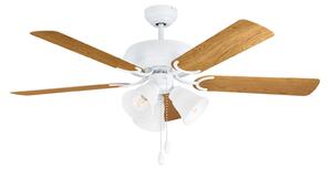 EGLO Ventilator de tavan Las Palmas, 3 x E27, întrerupător cu cablu, alb, Alb, Camera de zi / sufragerie, Lemn