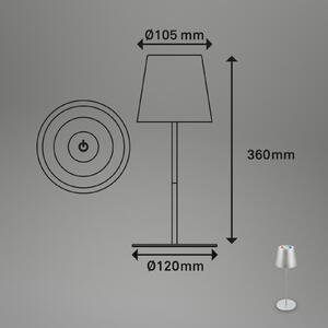 Briloner LED lampă de masă reîncărcabilă 7507015 crom mat RGBW IP44 touch dimmer, reglabil, Gri, Camera de zi / sufragerie, Metal, Modern