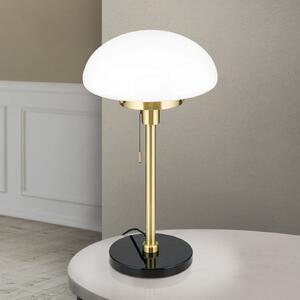 ORION Lampă de masă Sparta, negru/zahăr, sticlă, marmură, 55 cm, Auriu / Alamă, Camera de zi / sufragerie, Metal, Modern