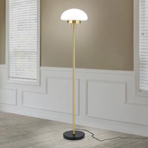 ORION Lampa de podea Sparta, negru/zahar, sticlă, marmură, 148 cm, Auriu / Alamă, Camera de zi / sufragerie, Metal, Modern