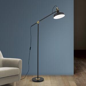 ORION Lampă de podea Schiller, negru, metal, 153 cm, reglabilă, Negru, Camera de zi / sufragerie, Metal, Modern, Umbrelă în picioare