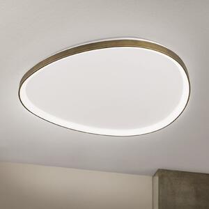 ORION Plafonieră Charlie LED, Ø 80 cm, alb opal, culoare alamă antică, Bronz / Alamă Veche, Camera de zi / sufragerie, Plastic, Modern
